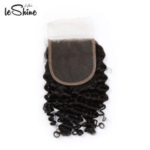Top Quality Without Chemical Process Raw Malaysian Virgin Hair Deep Wave Human Lace Closure